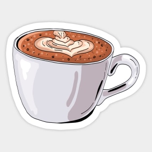 Cup of Coffee with Latte Art Sticker